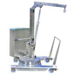 Grue d'atelier porte-à-faux manuelle à mât rotatif INOX 304 500 kg