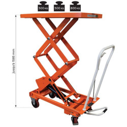 Table élévatrice haute levée double ciseaux BSD - 300 kg