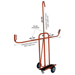 Diable chariot porte panneaux 300 kg PK3