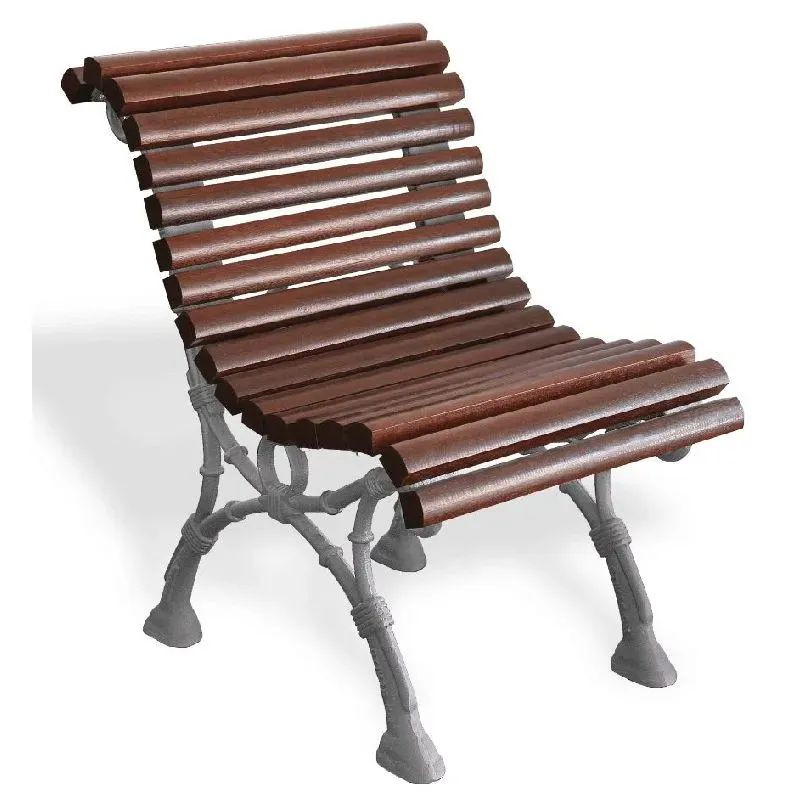 Chaise Barcino Benito UM305S en métal et lattes en bois exotique