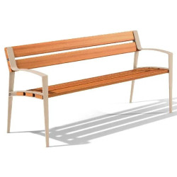 Banc Minsk design en fonte et bois tropical