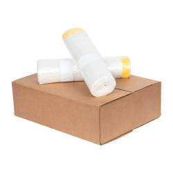 Lot de 200 sacs poubelle non perforés 110L 25MU avec lien de serrage