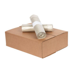 Lot de 300 sacs poubelle non perforés 60L 40MU avec lien de serrage