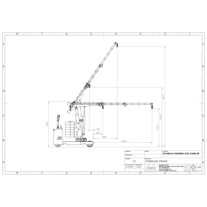Grue d'atelier porte-à-faux motorisée rotation électrique du mât à 22