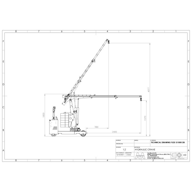 Grue d'atelier porte-à-faux motorisée rotation électrique du mât à 22