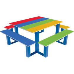 Table pique nique enfants Arc en ciel