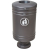 Poubelle de ville cylindrique en métal peint sur pied 60 litres