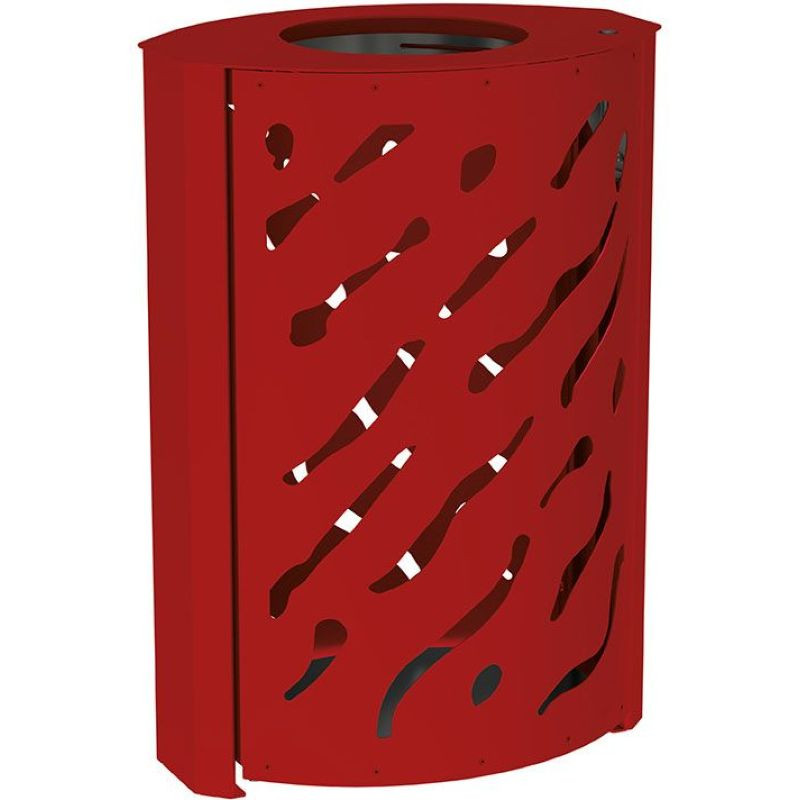 Poubelle de ville 40 litres fixée sur poteau couleur au choix
