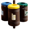 Poubelle de ville 40 litres fixée sur poteau couleur au choix