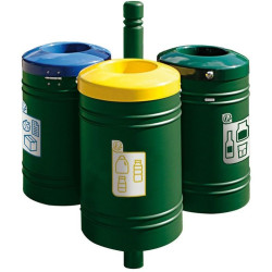 Poubelle de ville 40 litres fixée sur poteau couleur au choix