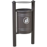 Poubelle urbaine de 40 litres sur poteaux City avec sceau inclinable