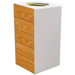 Corbeille Kub tri séléctif 60 litres tout acier ou en bois