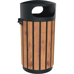 Corbeille en compact effet lattes Zeline