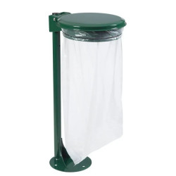 Support sac poubelle sur poteau - Ecollecto Collecmur