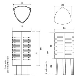 Poubelle en tôle d'acier galvanisé 1.5 mm Scuderia Eco 40 litres