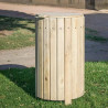 Corbeille bois ronde d'extérieur Rustica - Benito PA639T