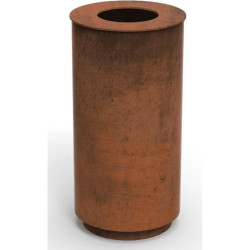 Poubelle Olea ronde en acier corten - Benito PA651