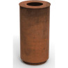 Poubelle Olea ronde en acier corten - Benito PA651