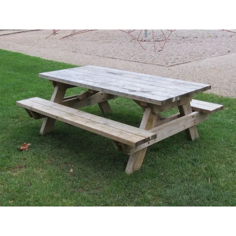 Table pique nique bois longueur 2 m Fontou - Loisirs Aménagements