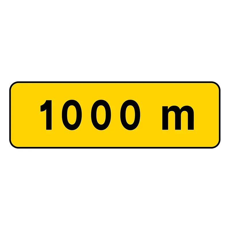 Panonceau indication de distance à personnaliser KM1 temporaire
