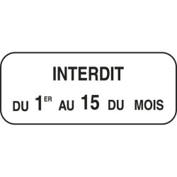 Panonceau pour stationnement unilatéral à dates M6b