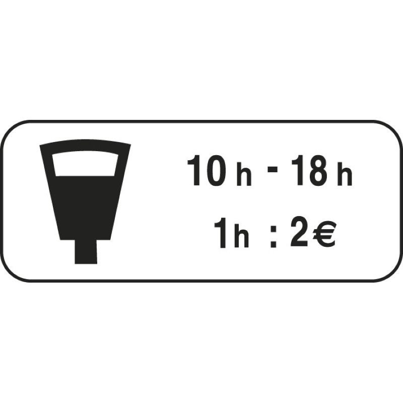 Panonceau pour stationnement avec horaires horodateur M6d2