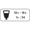 Panonceau pour stationnement avec horaires horodateur M6d2