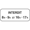 Panonceau de stationnement interdit avec horaires