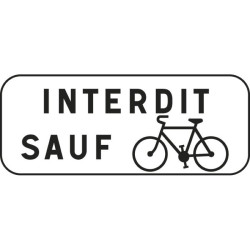 Panonceau d'interdiction sauf aux vélos M9v1