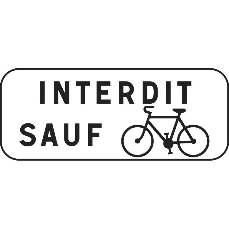Panonceau d'interdiction sauf aux vélos M9v1