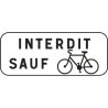 Panonceau d'interdiction sauf aux vélos M9v1