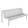 Banc Fabregas en tôle d'acier perforé gris argent - Livré monté