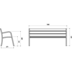 Banc en métal Modo