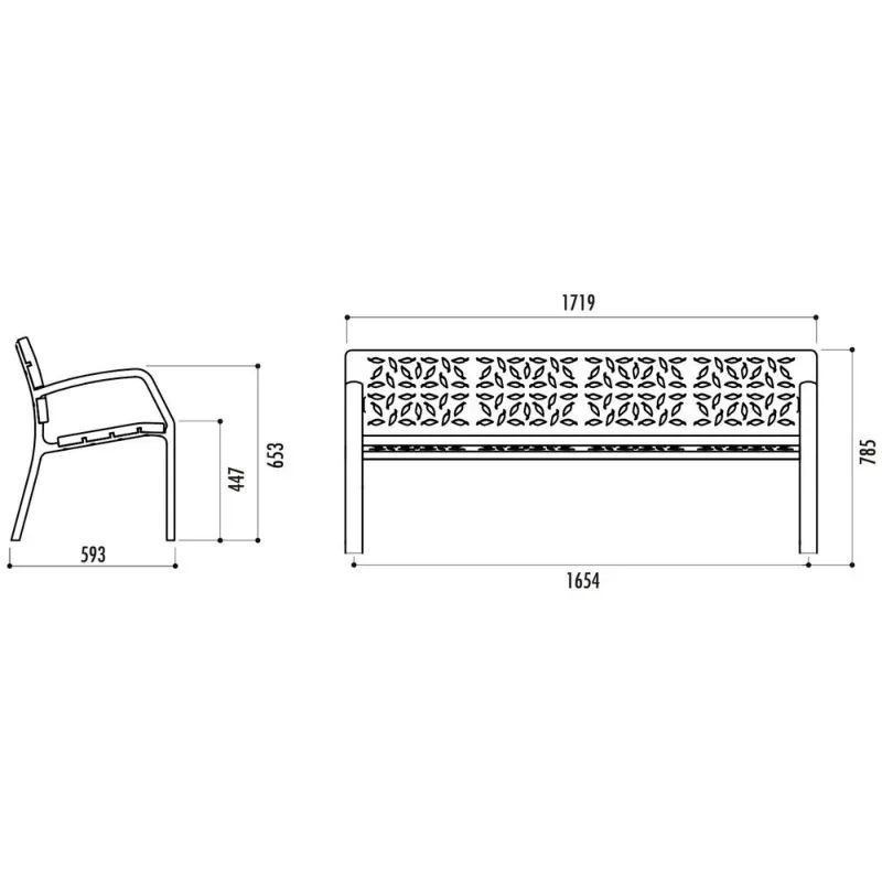 Banc Laforest en fonte pour extérieur