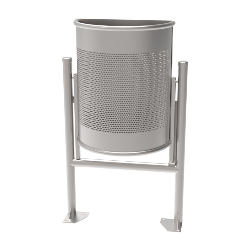Poubelle Barcelona en acier inoxydable demi ronde 35 litres