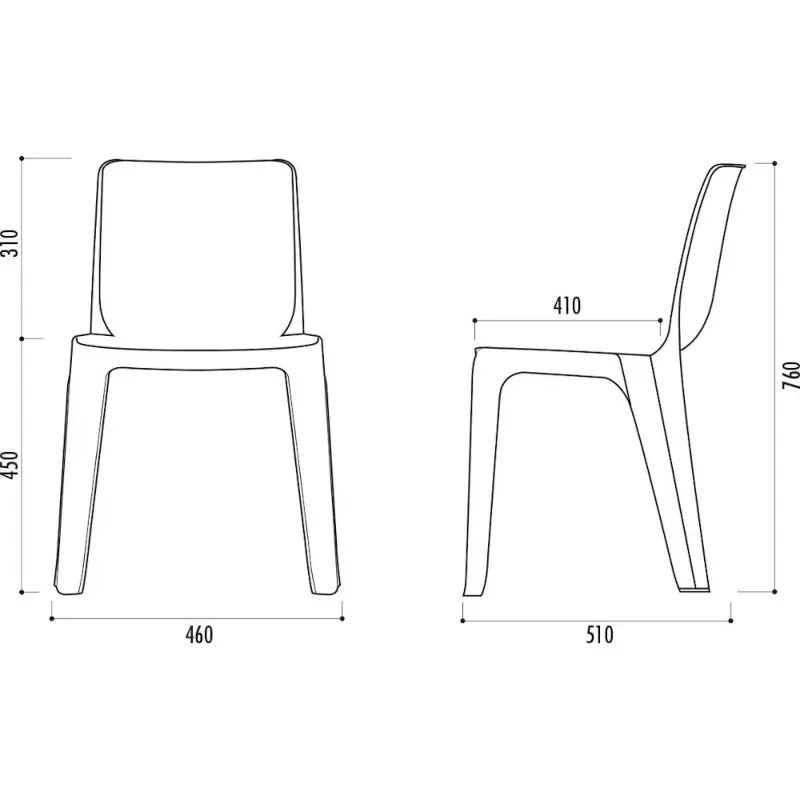 Chaise empilable en résine de synthèse Denver - Classement feu M2