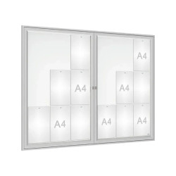 Vitrine d'affichage extérieur double battant - Vitre plexichoc