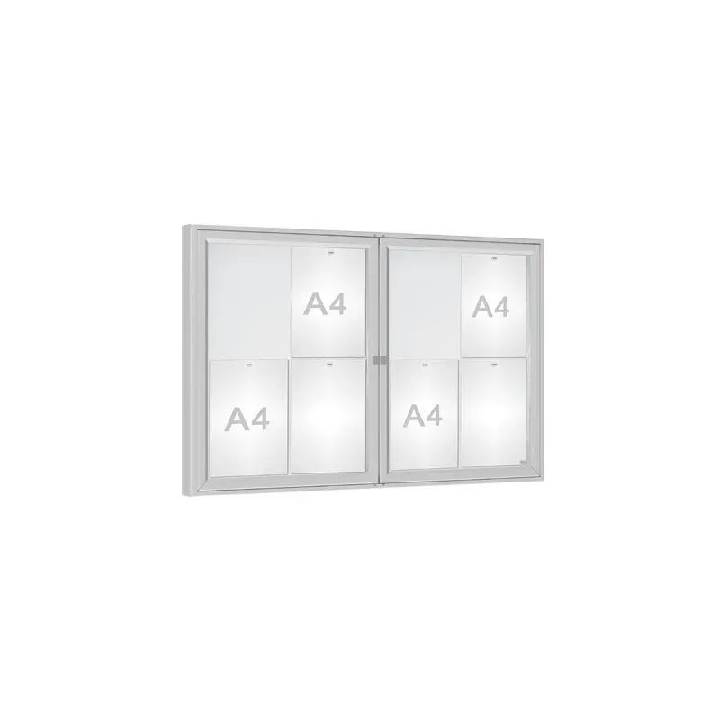 Vitrine extérieur double battant 1000 - Vitre plexichoc