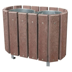 Poubelle 2 flux Alloa en plastique recyclé