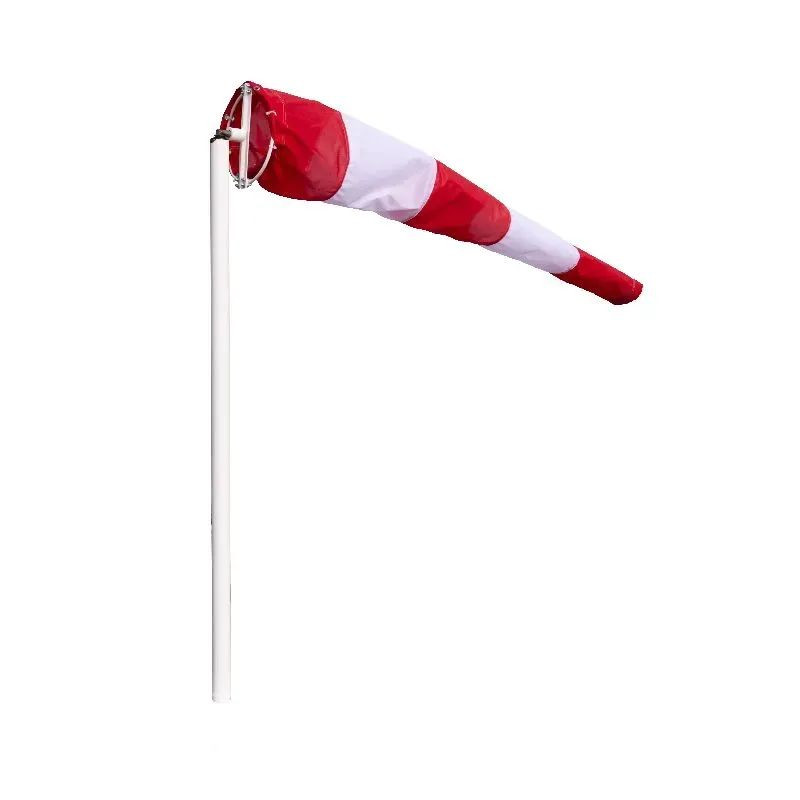 Manche à air en maille polyester avec bandes rouges et blanches