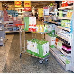 Chariot de magasin ou d'entrepôt emboîtable - 2 plateaux