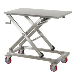 Table élévatrice inox 304 à manivelle - 300 kg