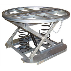 Table élévatrice galvanisée avec plateau rotatif