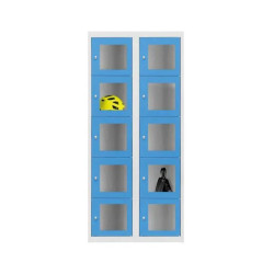 Casier vestiaire porte transparente ECO - 5 casiers par colonne