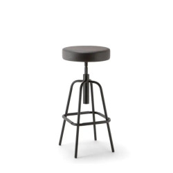 Tabouret technique 4 pieds DUKE SOFT - similicuir noir