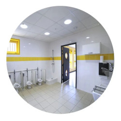 Miroir plat incassable pour sanitaire collectif