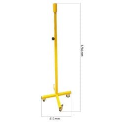 Pied réglable en hauteur et sur roulettes pour miroir multiusage
