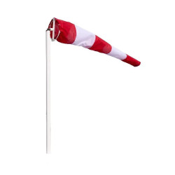 Manche à air en maille polyester avec bandes rouges et blanches