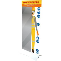 Miroir de contrôle du port des EPI spécial Travaux Publics