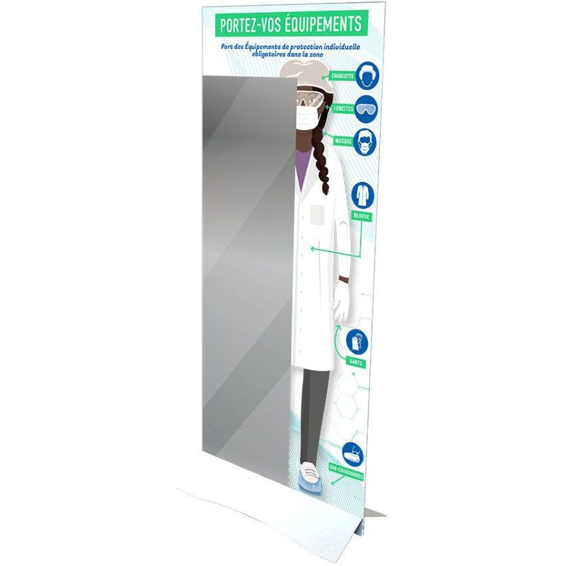 Miroir de vérification du port des EPI spécial Laboratoire